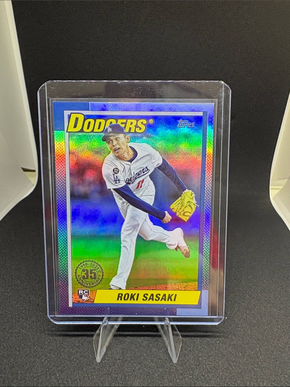 Topps Dodgers Holographic Roki Sasaki Rookie Baseball Card